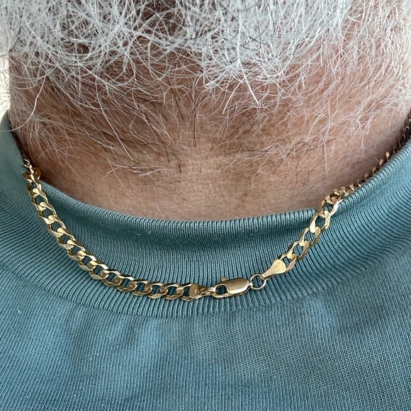 14kt Solid Gold Cuban 22in 17gram 4.6mm - Picture 1 of 3